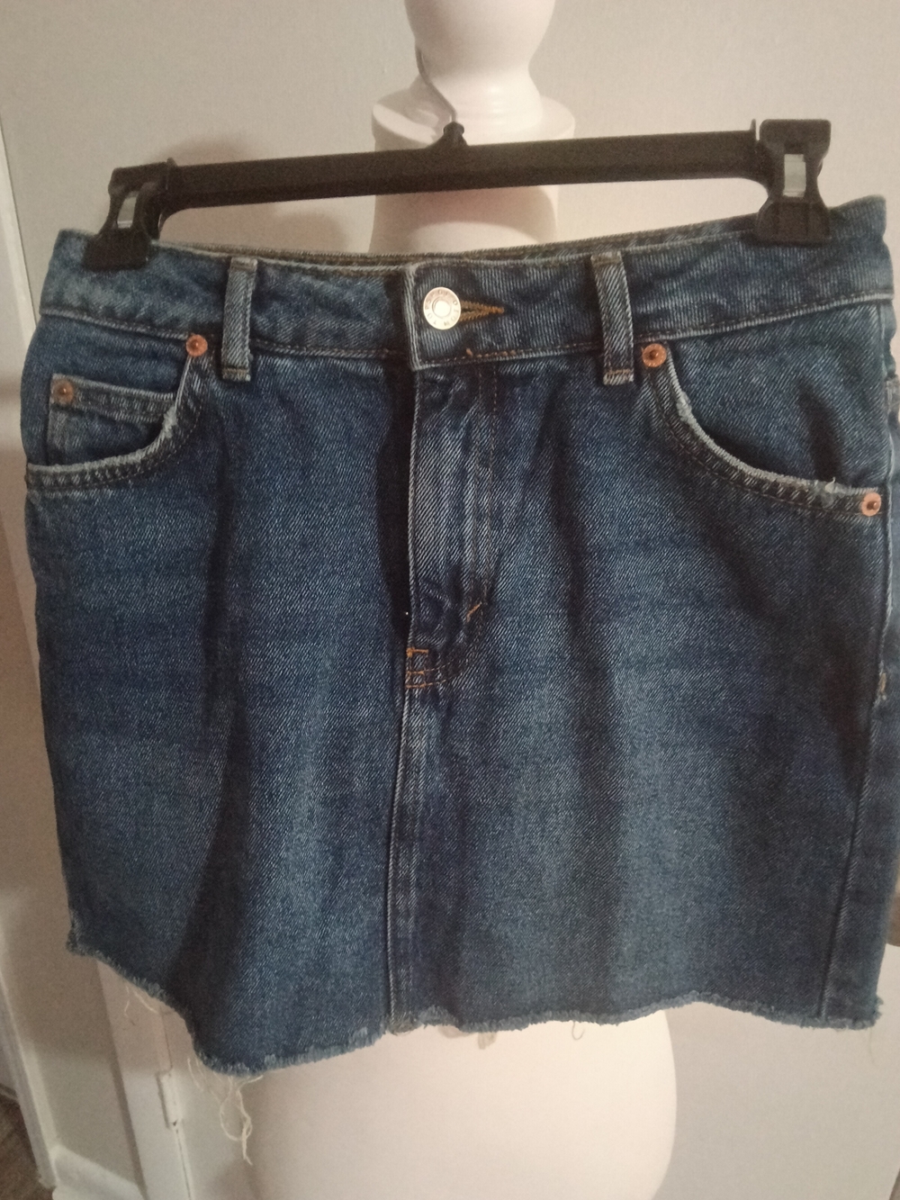Topshop Dark Blue Denim Mini Skirt